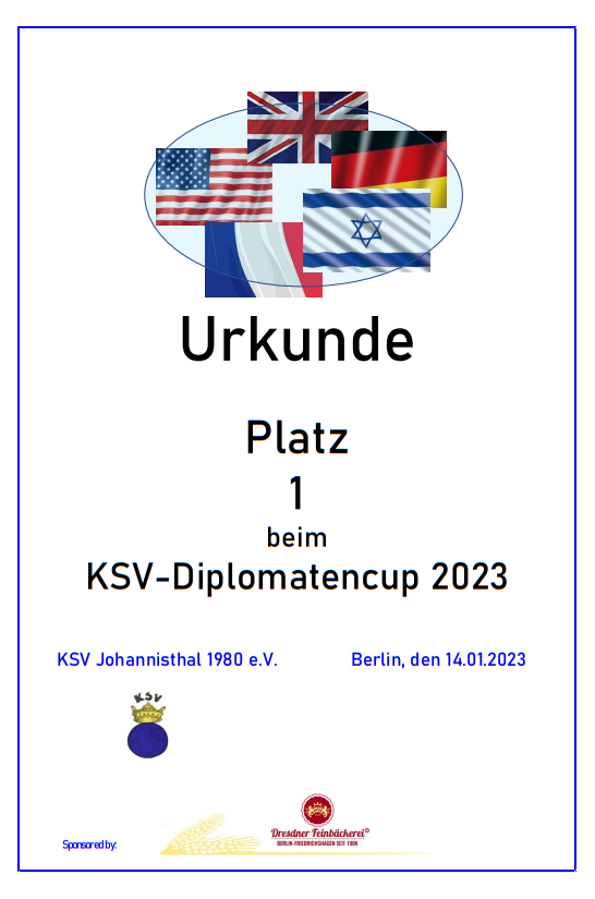 Urkunde Diplomatencup 2023